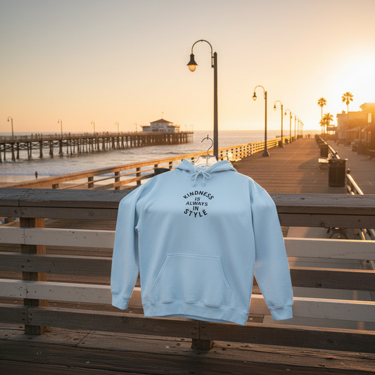 Light Blue Hoodie Balboa Boardwalk Mockup
