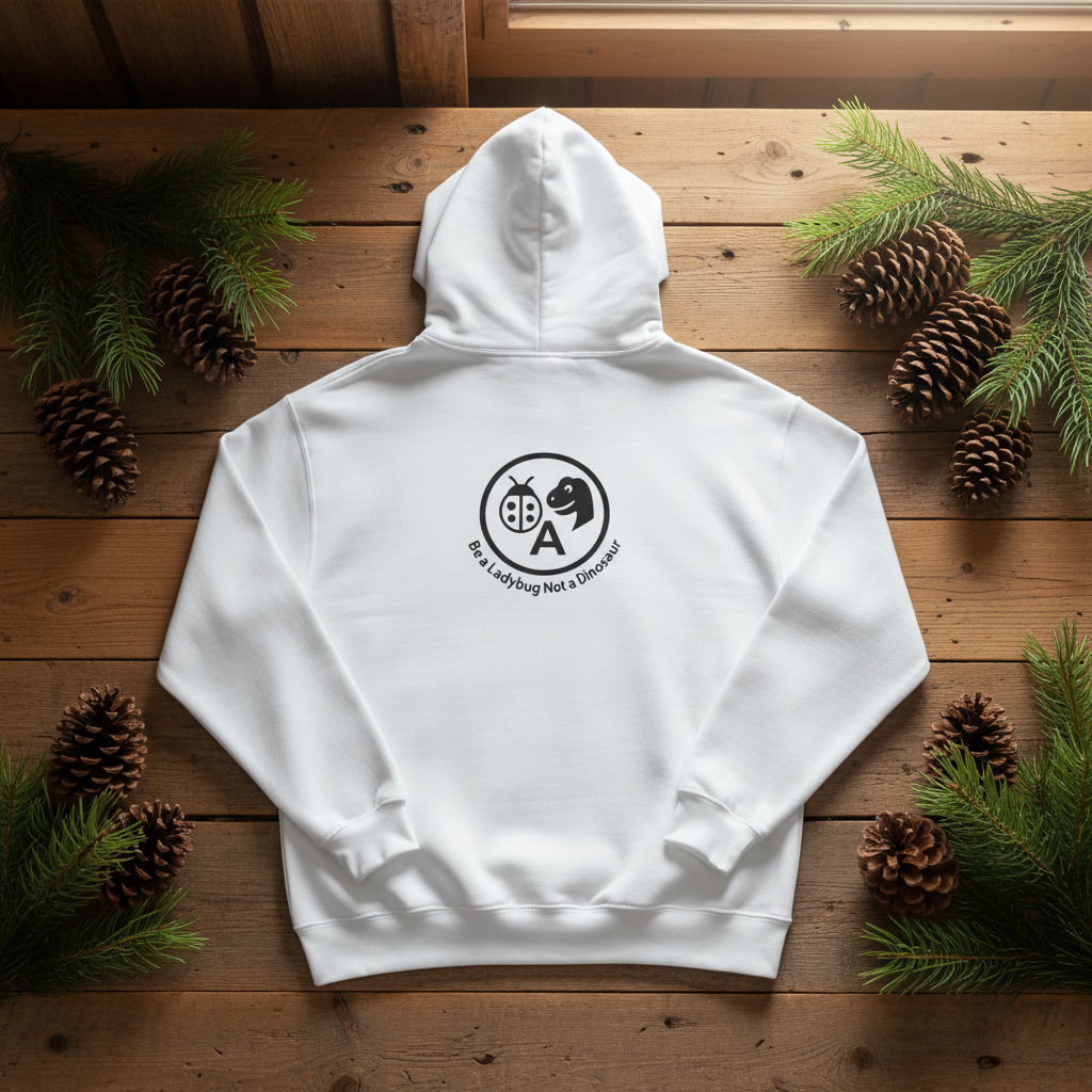 Back logo hoodie with botanical props