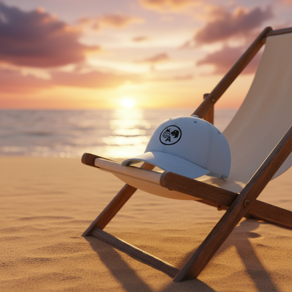 Beach sunset hat mockup