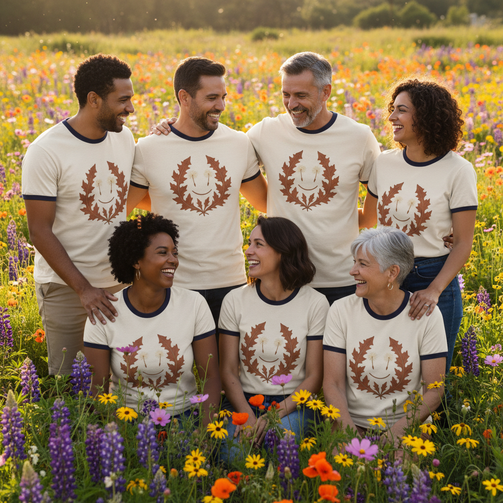 Blended family reunion meadow mockup