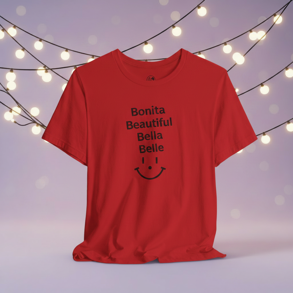 Bonita Tee — Lavender String Lights Mockup