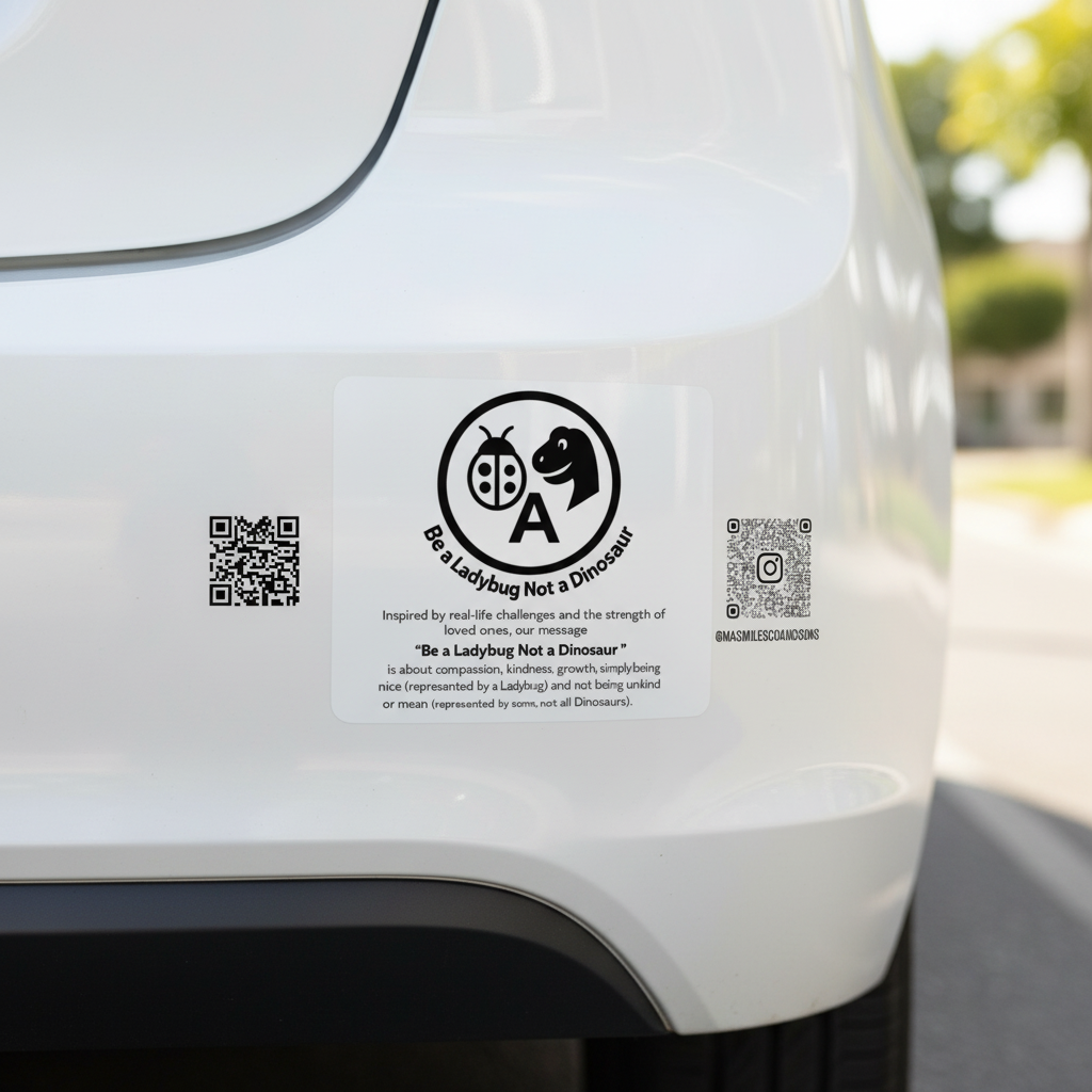 Bumper Sticker on White Car