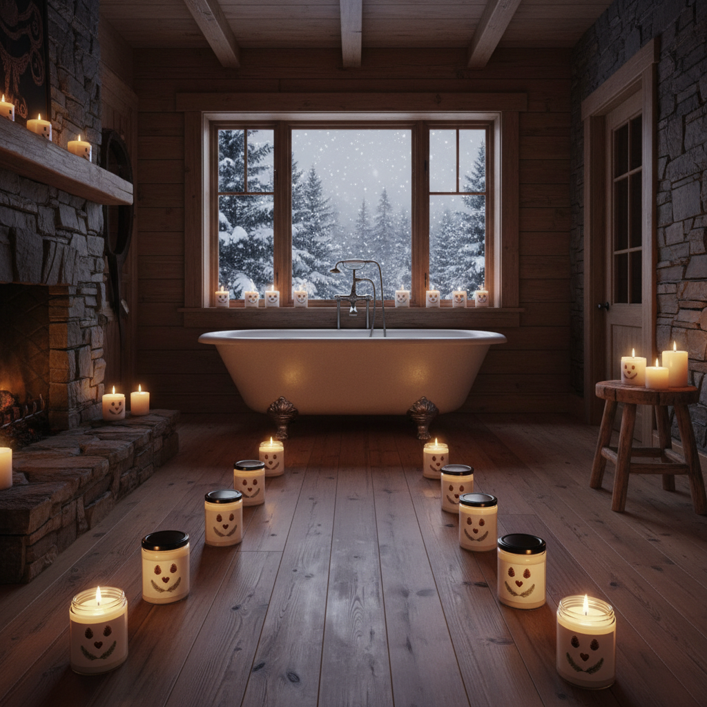 Candlelit Walkway Bathroom Mockup