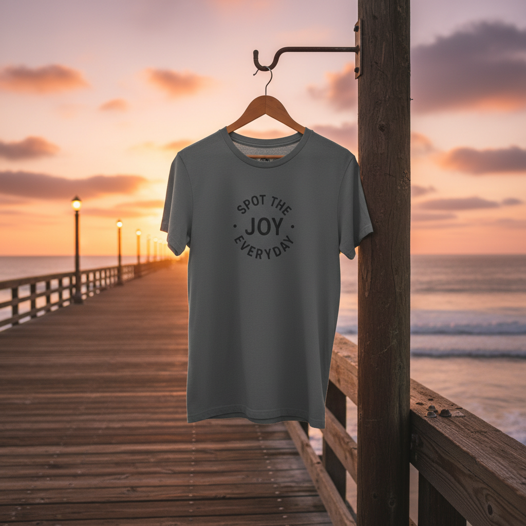 Charcoal Shirt on Hanger at Light Post