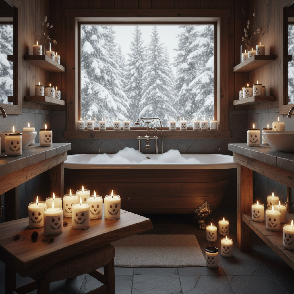 Close-up Bathroom Candles Mockup