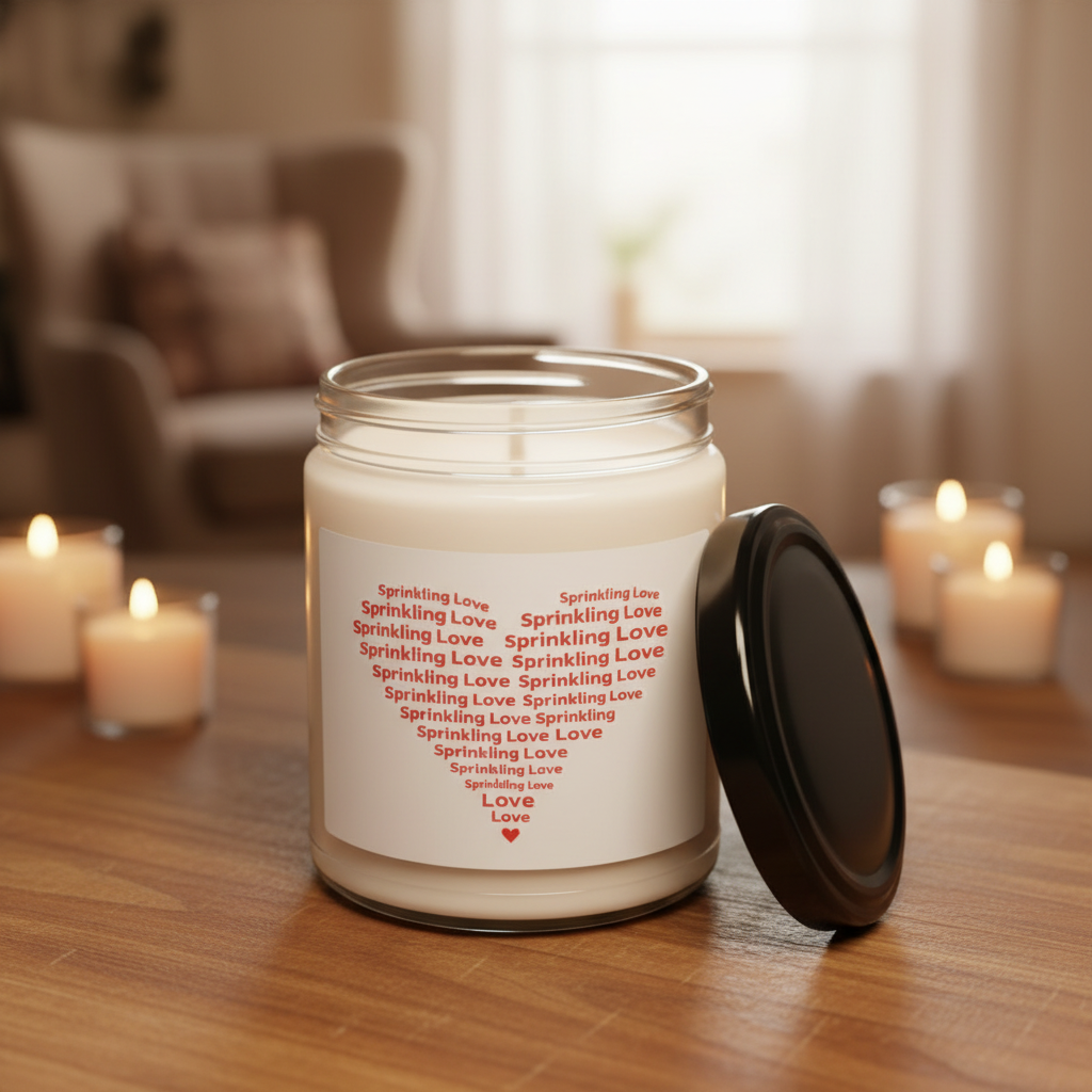 Close-up candle with heart design