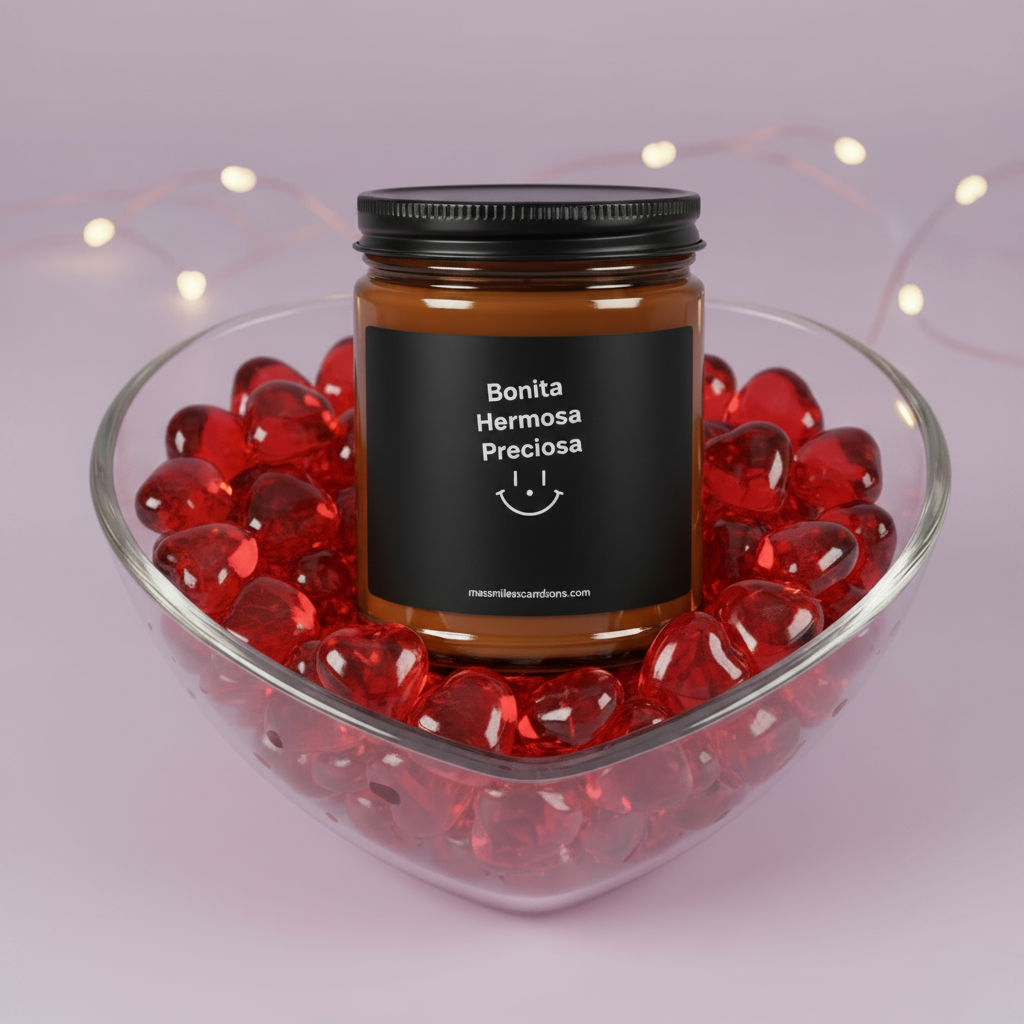 Closed Candle in Heart Bowl - Square
