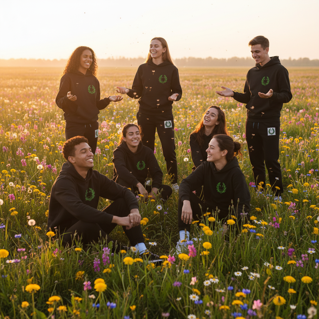 Colorful wildflower meadow lifestyle mockup