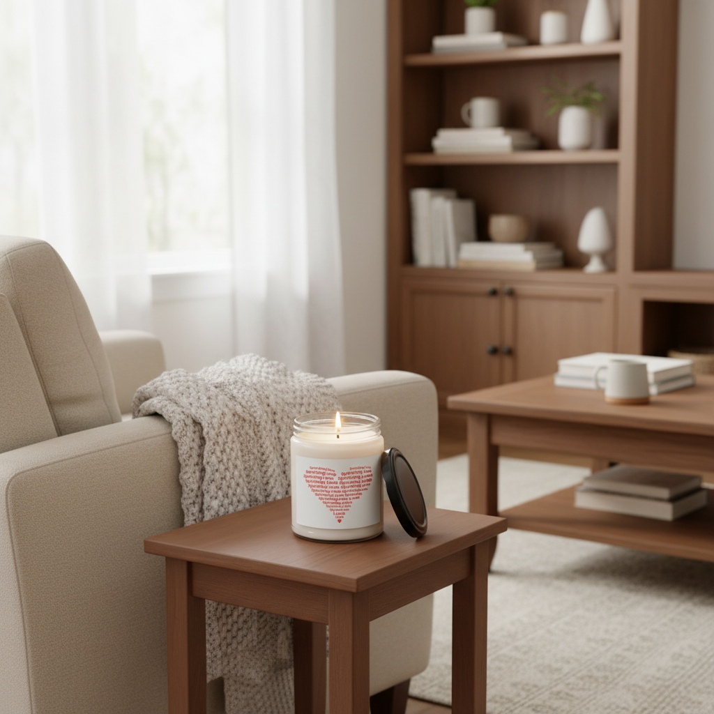 Cozy room with candles exclusively on tables