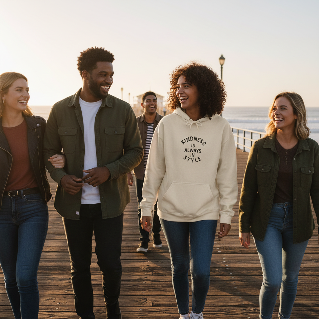 Cream Hoodie Diverse Group Boardwalk