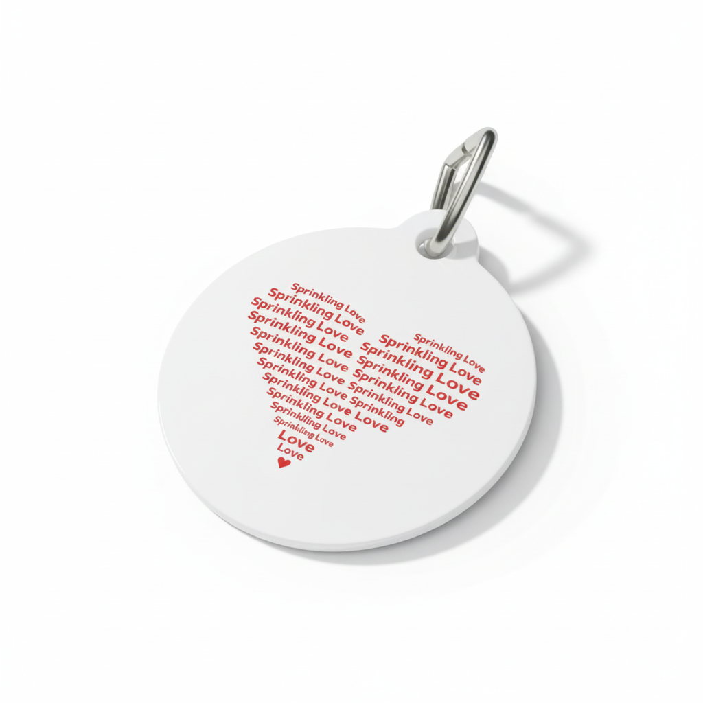 Elegant dog tag mockup with heart design