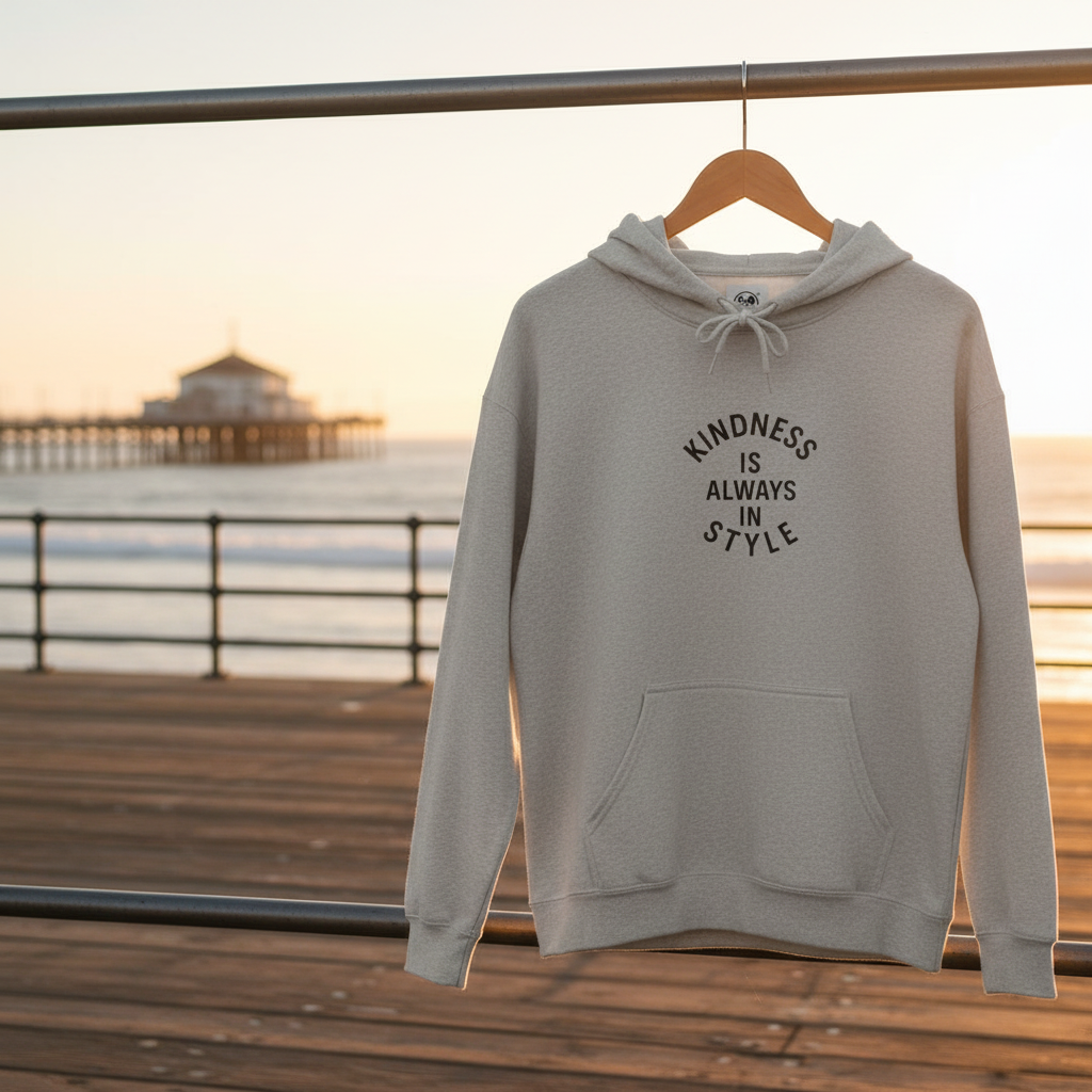 Elegant Gray Hoodie Logo Focus