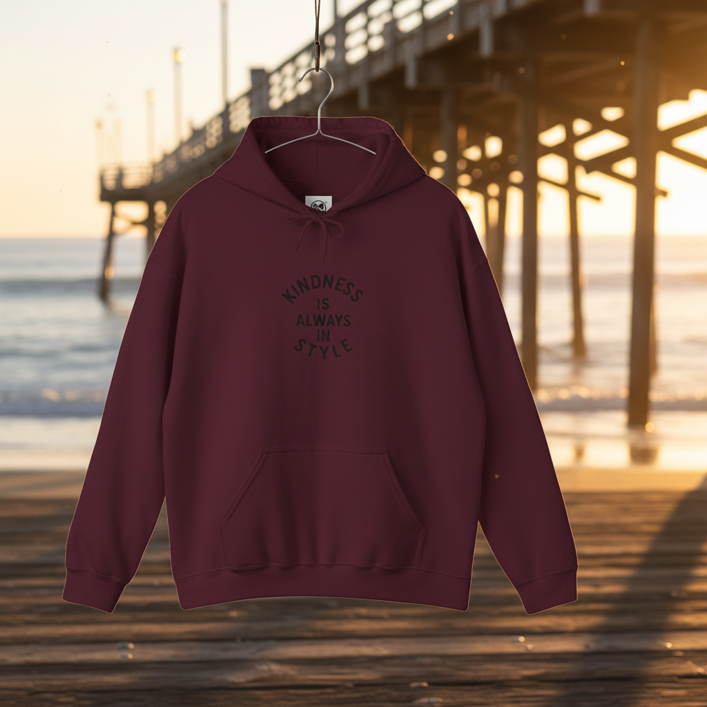 Elegant Maroon Hoodie Logo Focus
