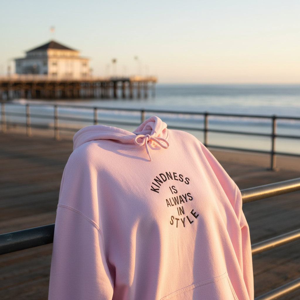 Elegant Pink Hoodie Logo Focus