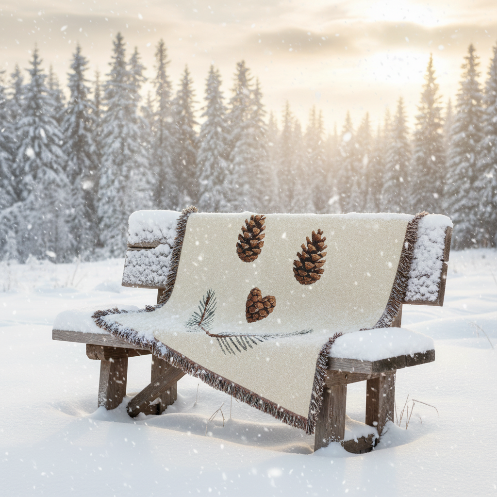 Elegant winter wonderland blanket scene