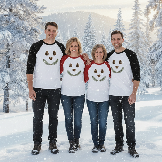 Family Winter Raglan Tee Mockup