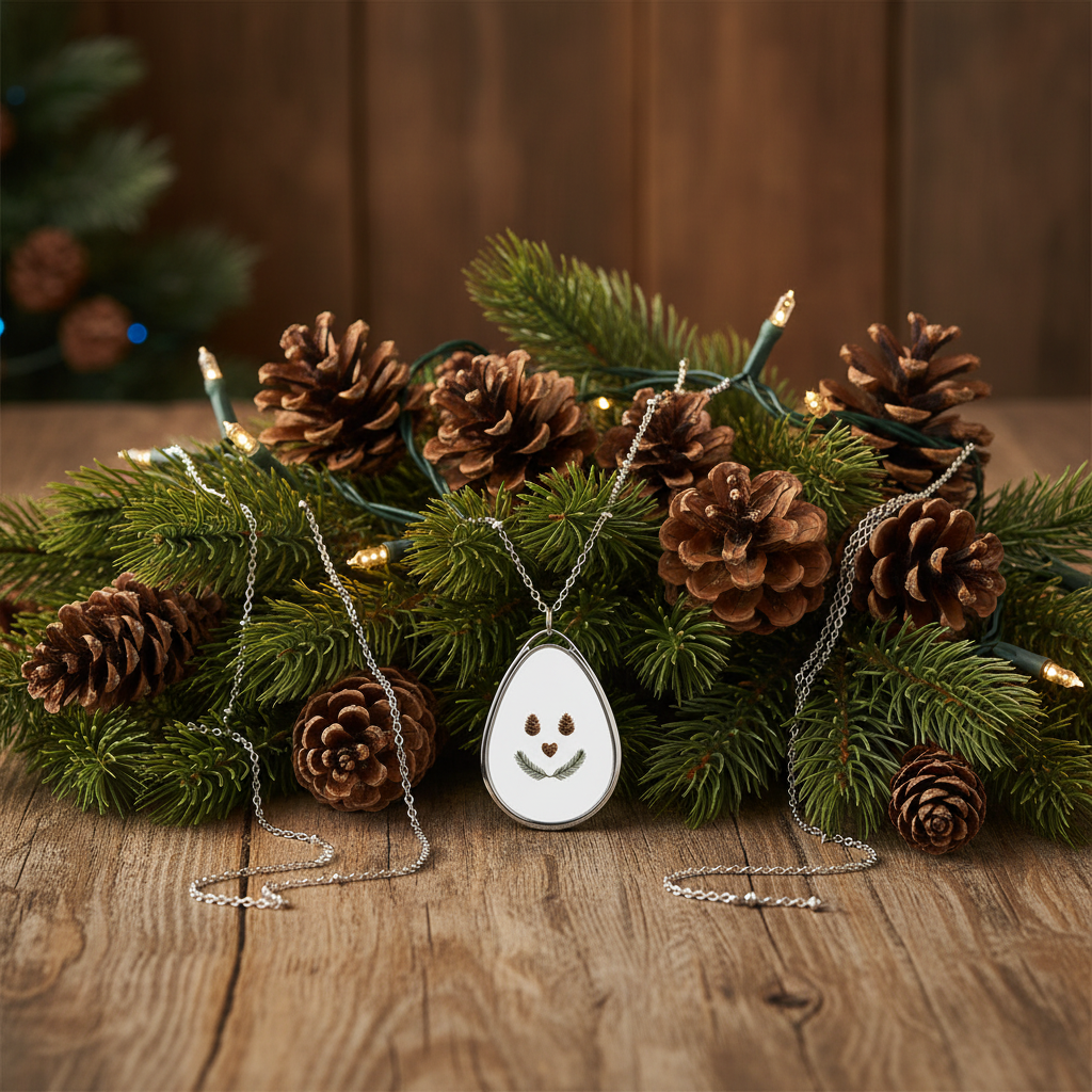 Festive necklace mockup square format
