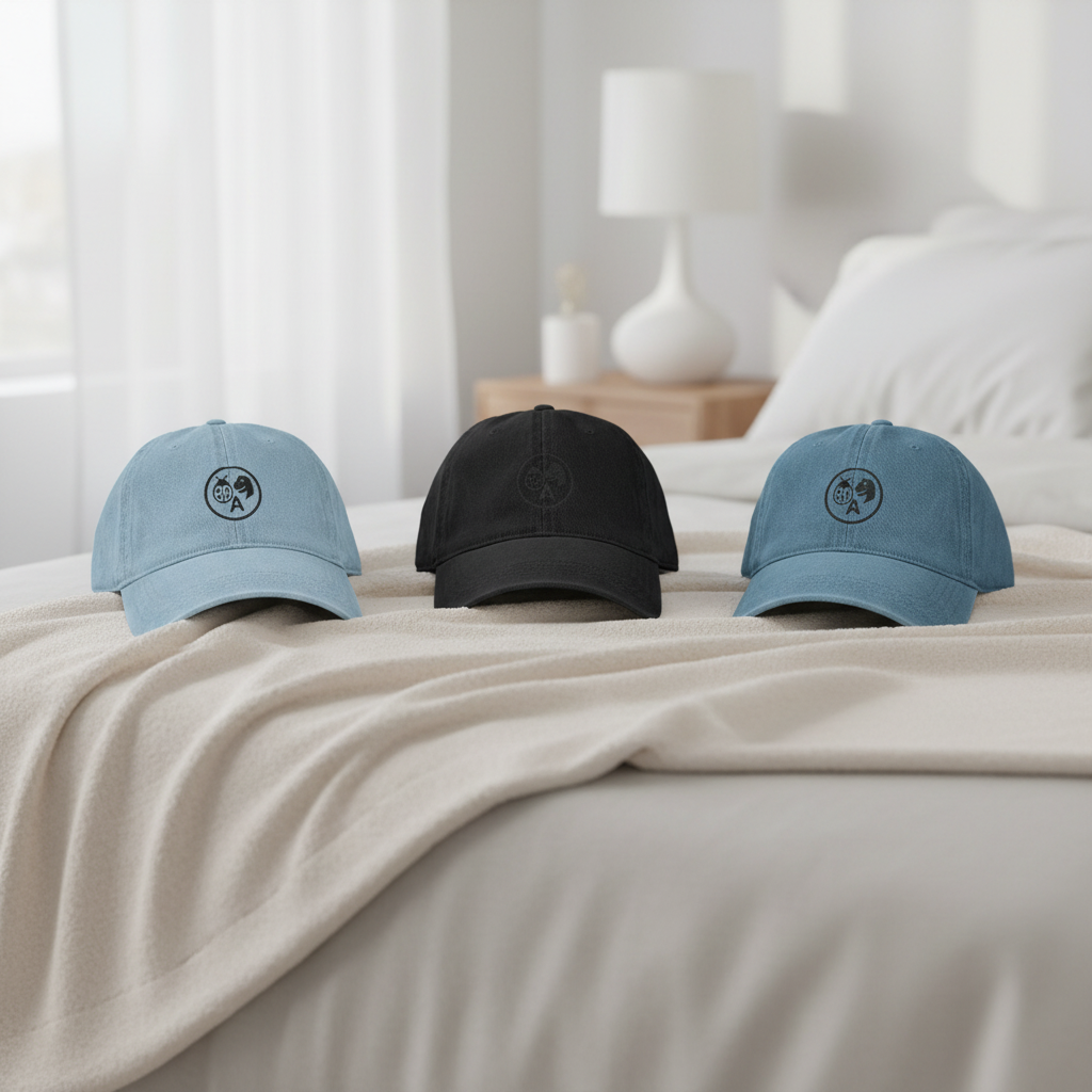 Hat Mockup on Cream Blanket - Square