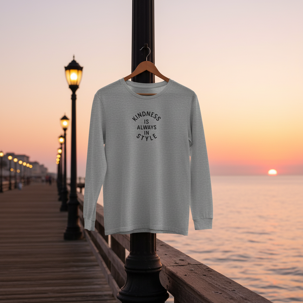 Heather Gray Long Sleeve Pier Mockup