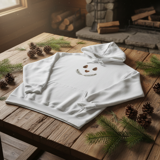 Hoodie product shot with botanical props