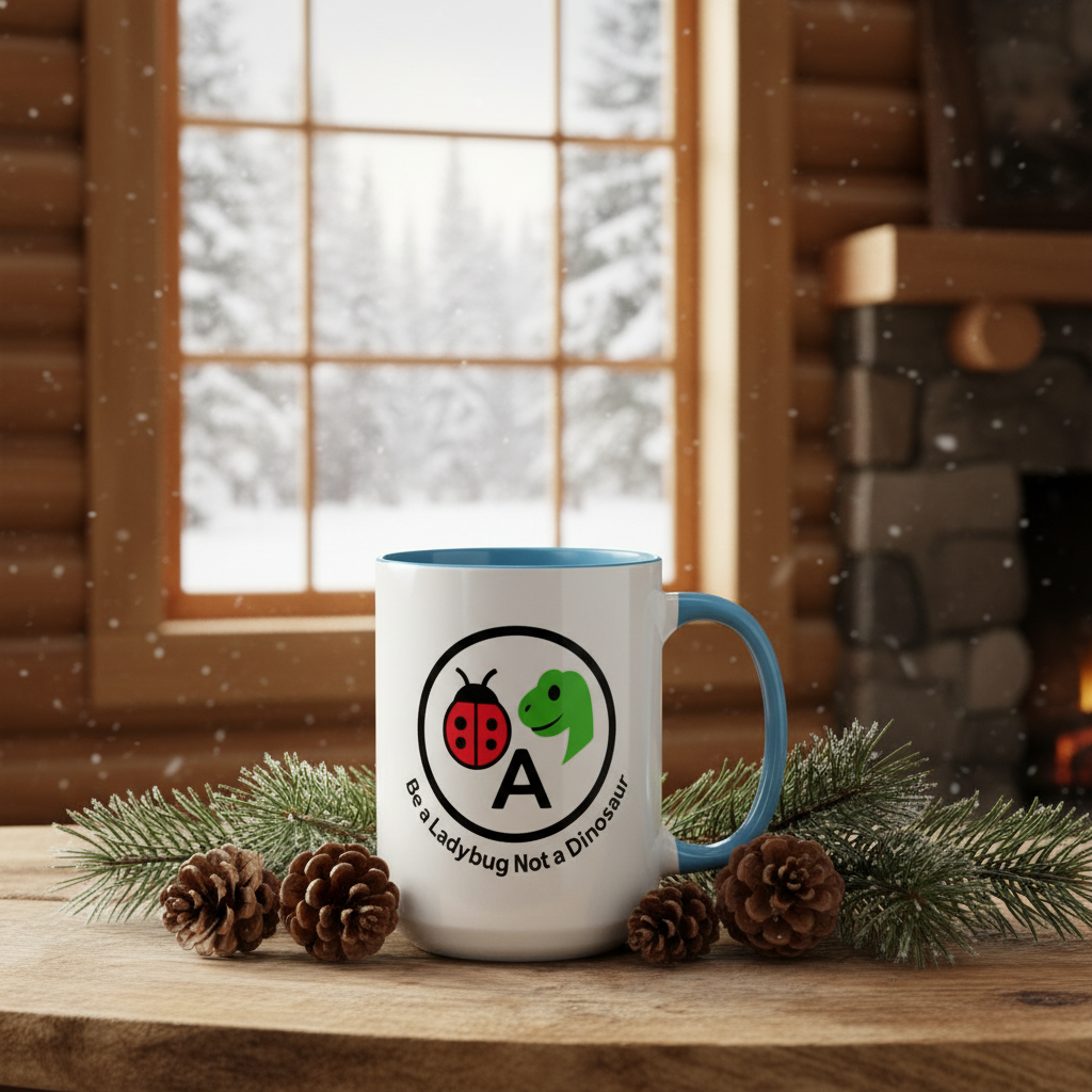 Light blue interior mug cabin mockup