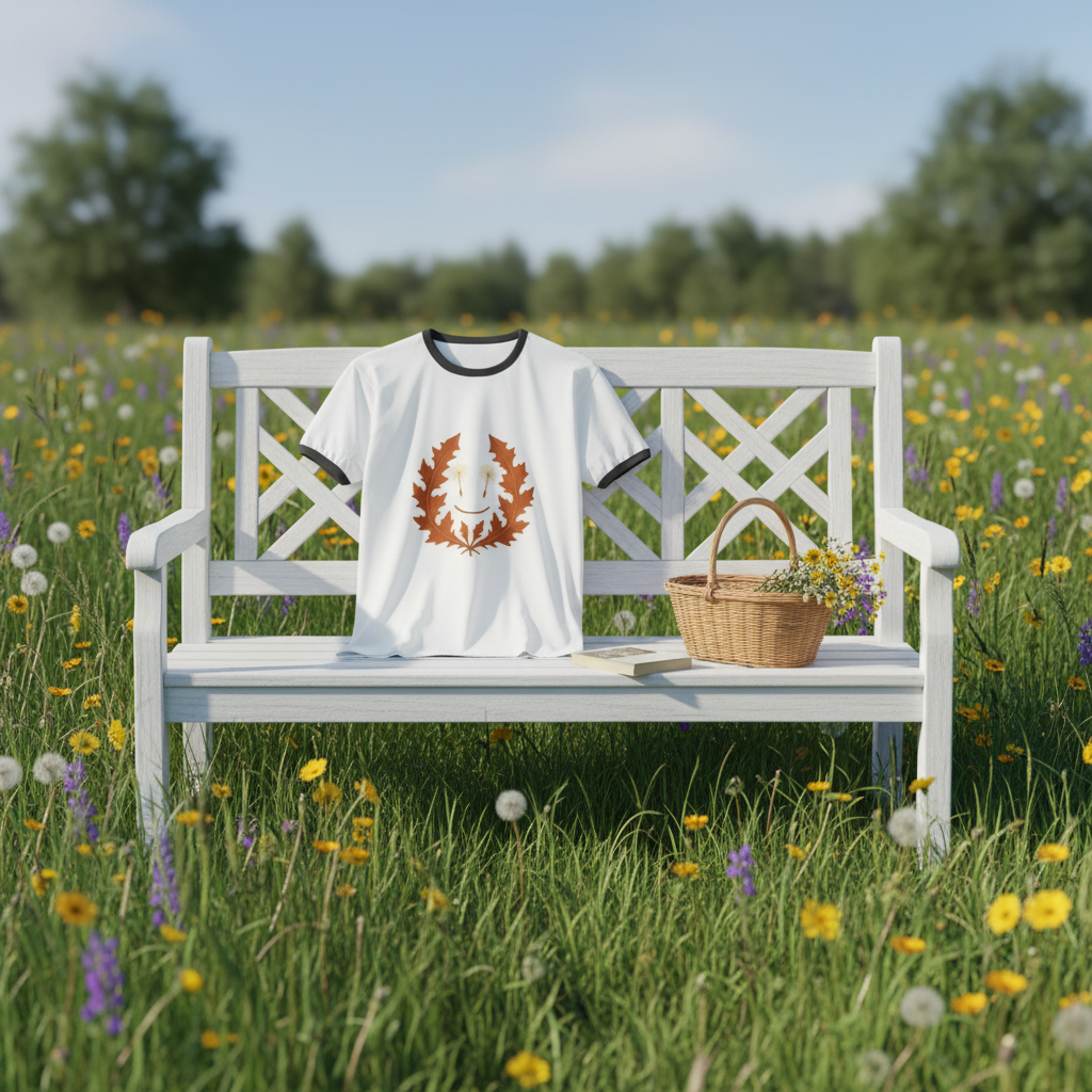 Meadow mockup with elegant bench