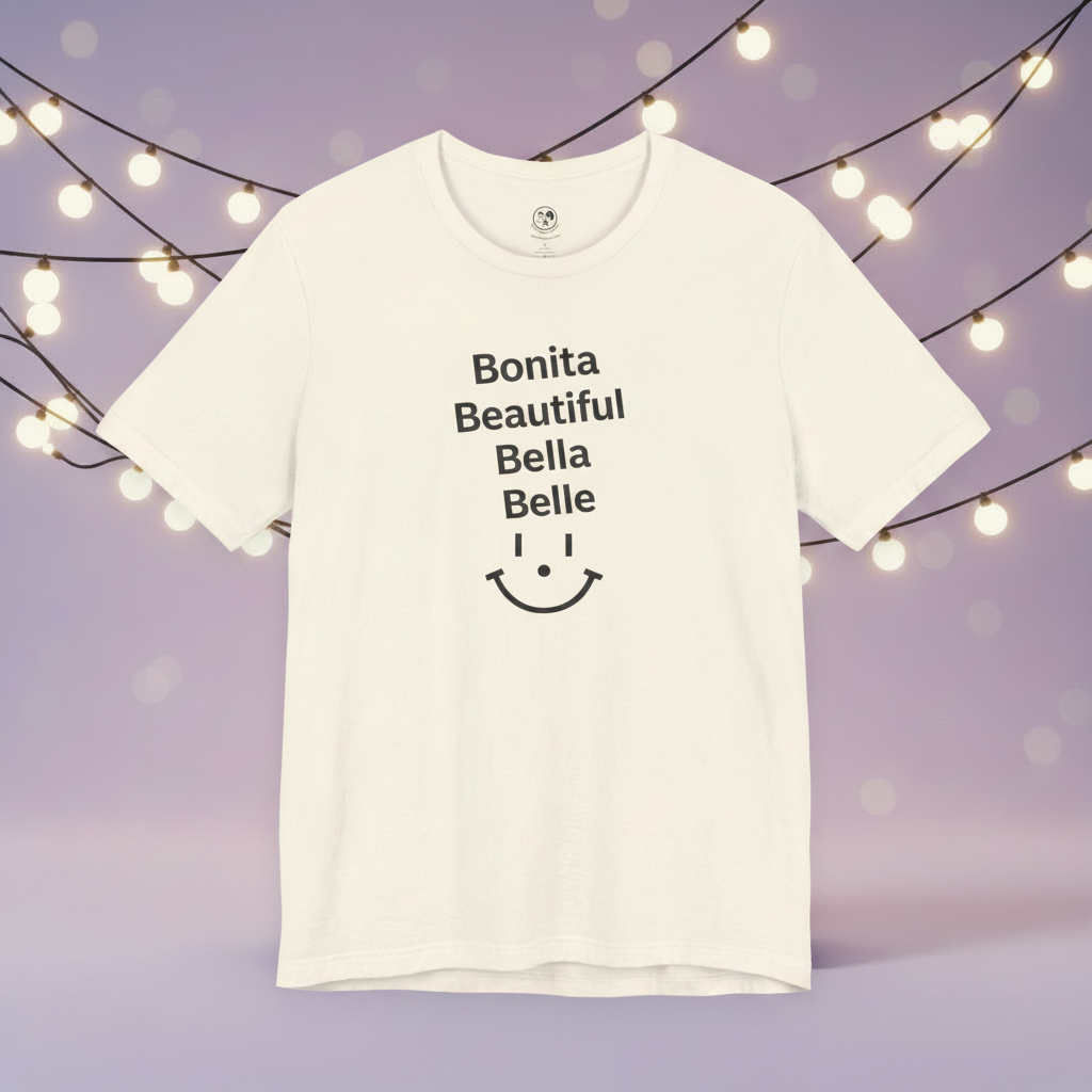 Natural Tee — Lavender String Lights