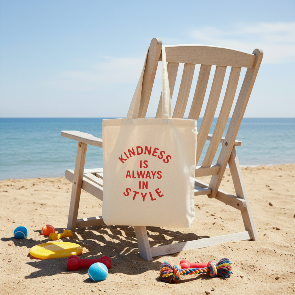 Natural tote beach chair dog toys