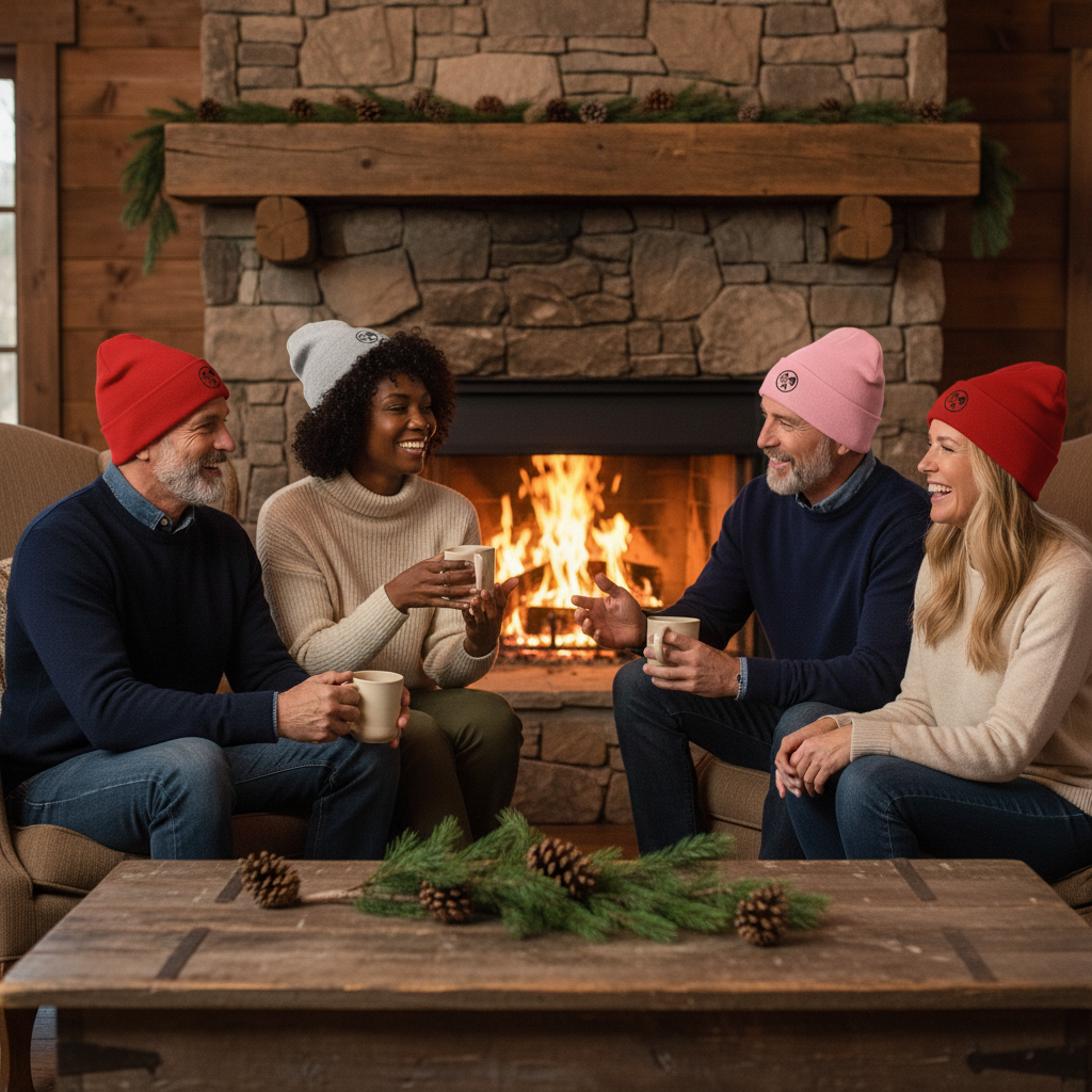 Relaxed Cabin Lifestyle Beanie Mockup