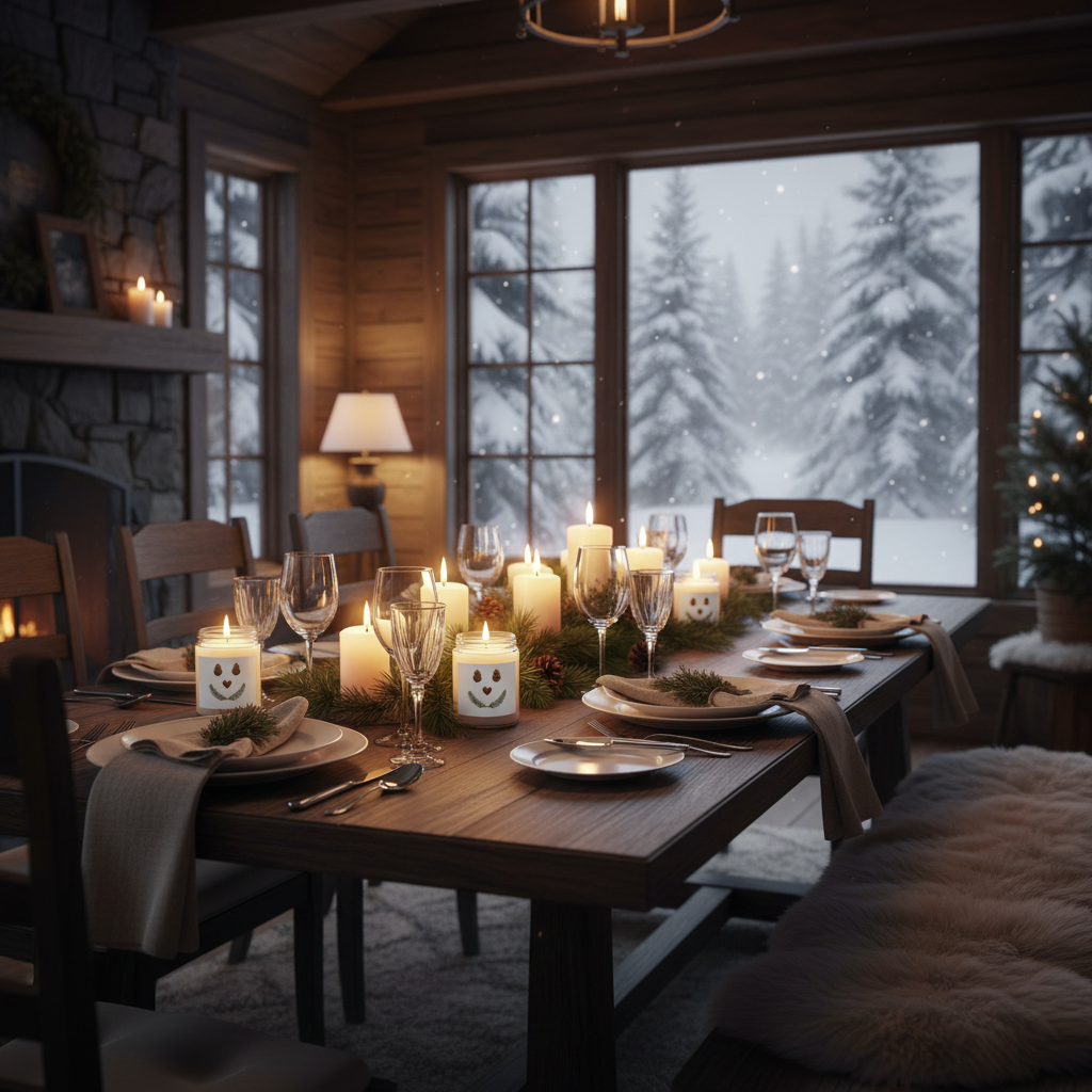 Romantic Dinner Table Candle Mockup