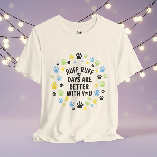 Ruff Ruff Tee Natural — Lavender String Lights