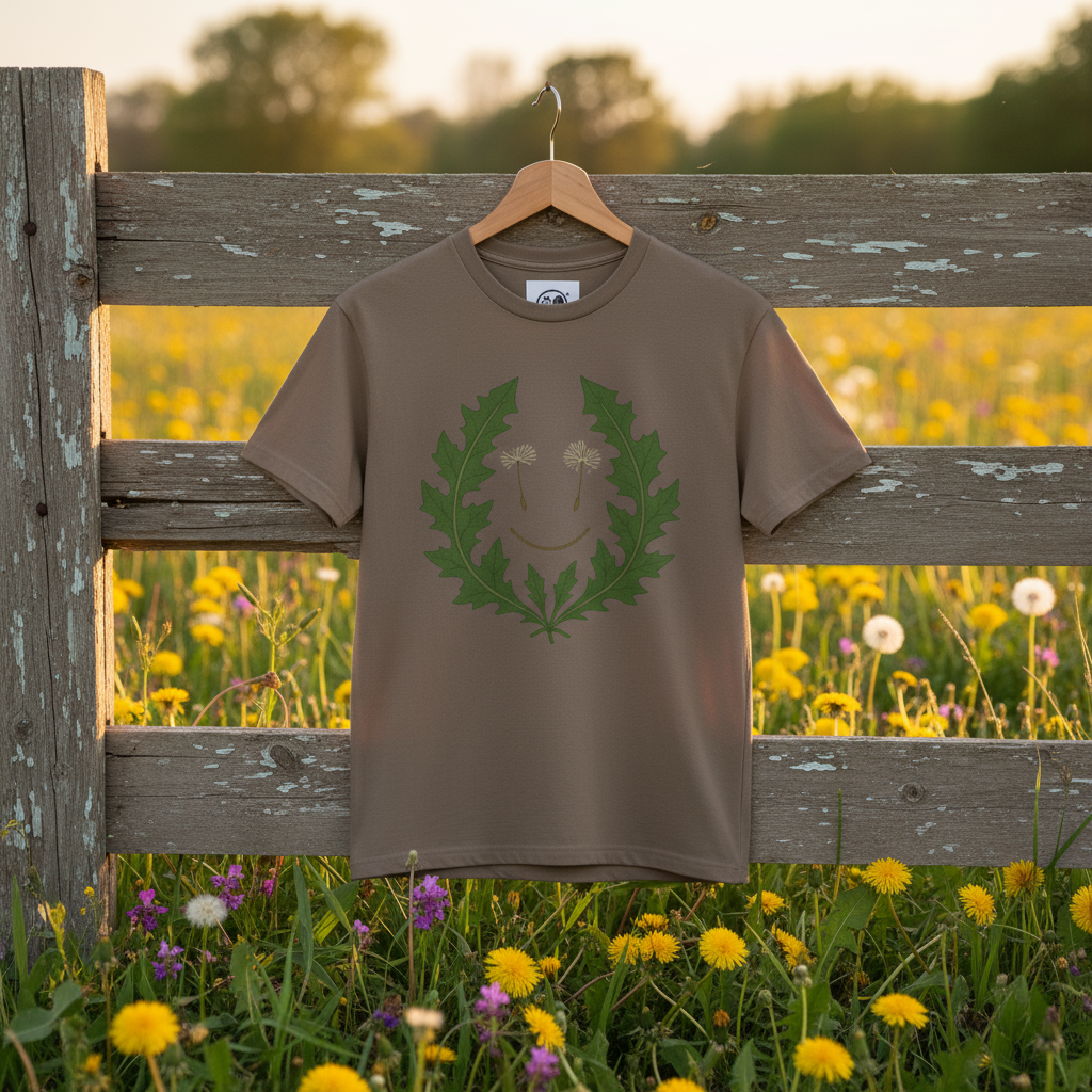 Taupe brown t-shirt on vintage hanger