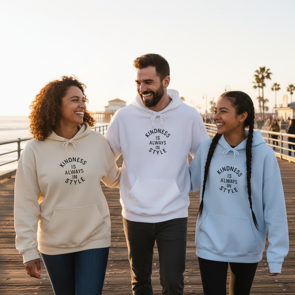 Three Hoodies Diverse Group Boardwalk