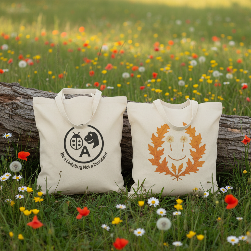 Tote bags meadow mockup