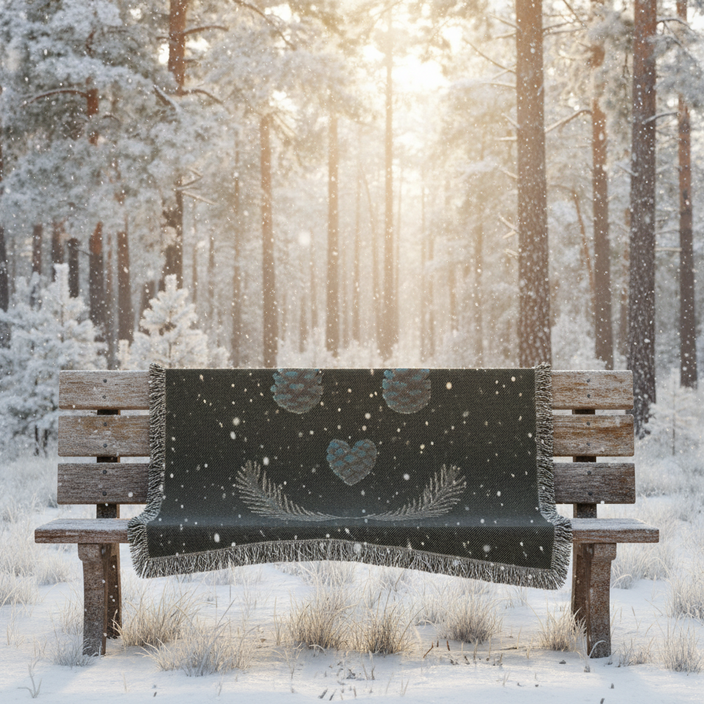 Winter bench with blanket backside