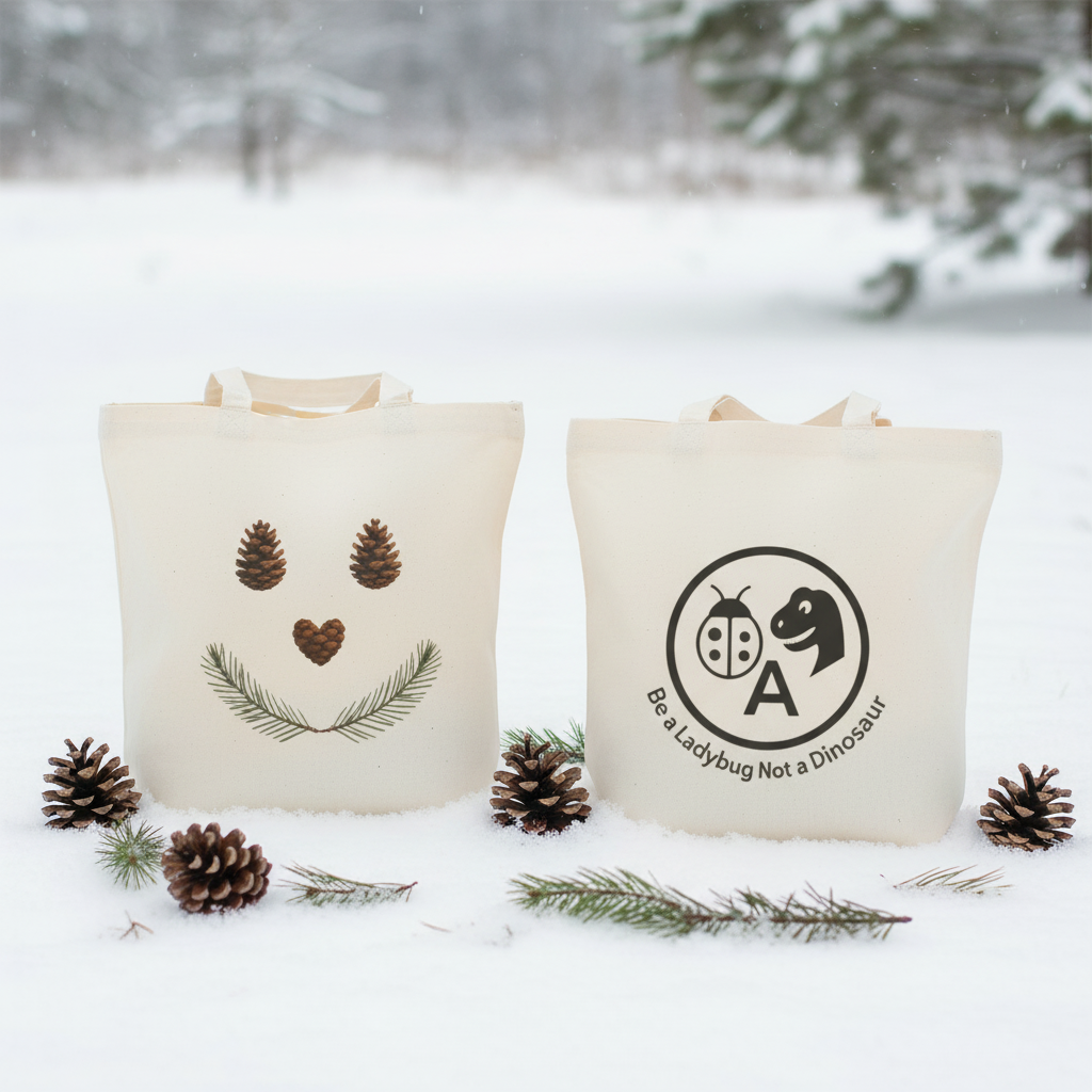 Winter Tote Bags with Handles Back