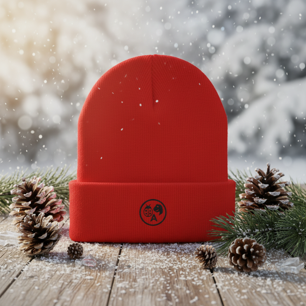 Winter Wonderland Red Beanie Mockup